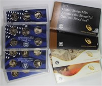 1999,2006-2008,2011-2014 US PROOF QUARTER SETS