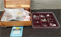 Flat- Jewelry Box with Jewelry Supplies, Tray