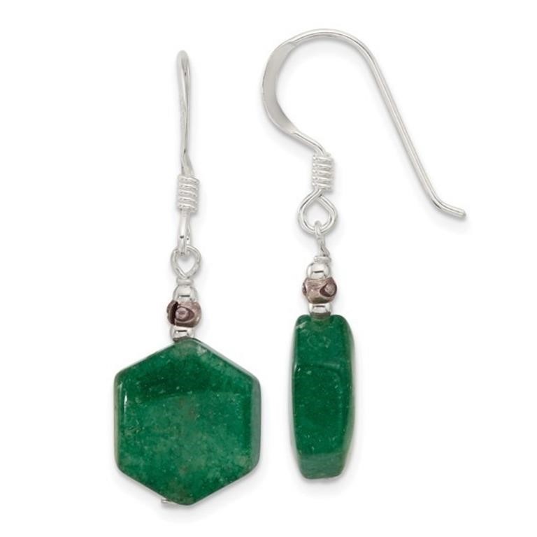 Sterling Silver Aventurine Shepherd Earrings