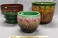Group of 3 Art Pottery Jardinieres Planters