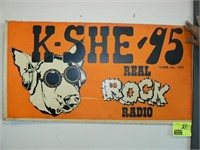 1972 K-SHE '95 SIGN (MOUNTED ON A METAL SIGN),