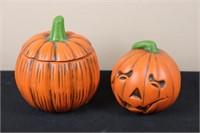 Pumpkin & Jack-O-Lantern (Left 5.5" Tall, Right 4.