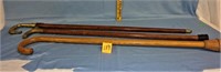 3 canes -2 w/brass handles