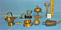 several brass items