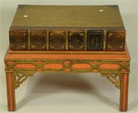 FAUX BOOK COFFEE TABLE BOX ON PAINTED STAND