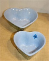 SELECTION OF HEART SHAPED POTTERY BOWLS