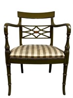 Olive Green Wooden Upholstered Chair