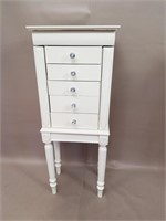 Ivory Jewelry Wooden Armoire w/ 5 Drawers