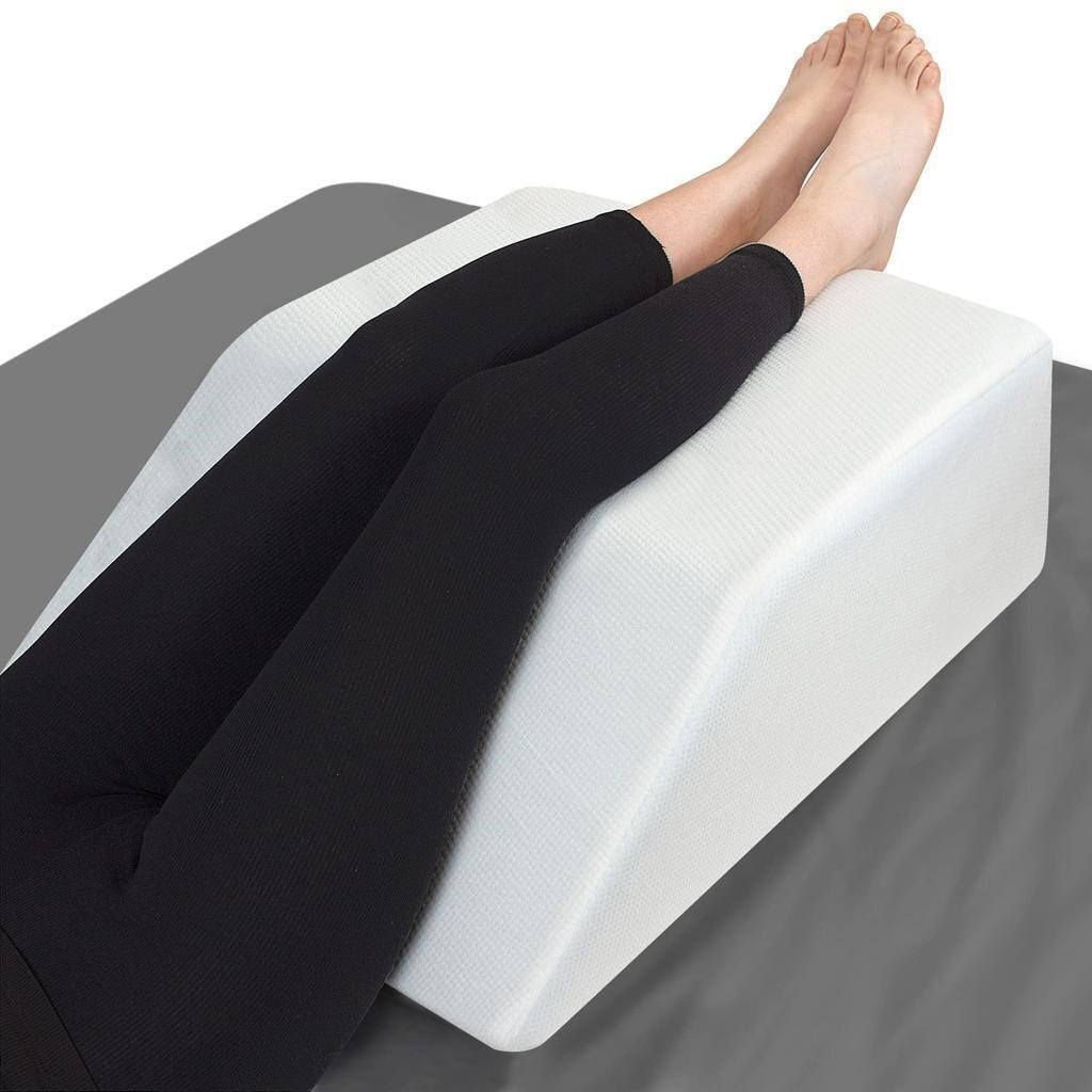 Leg Elevation Wedge Pillow with Memory Foam Top