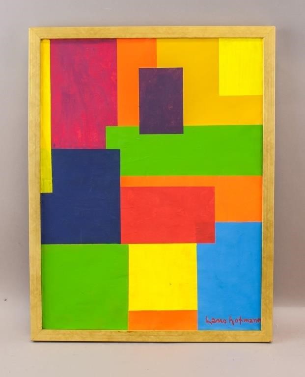 American Acrylic on Canvas Signed Hans Hofmann