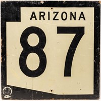 Vintage Arizona Highway 87 Road Sign