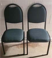 2 restaurant chairs.