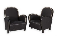 Pair Art Deco Club Chairs