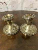 Sterling Silver Weighted Crown Candle Sticks