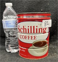 VTG. SCHILLING COFFEE TIN W/ MATCHING LID