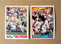 2 Walter Payton Topps Cards 1982 in Action & 1984