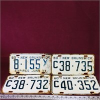Lot Of 4 1960 New Brunswick License Plates