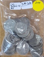 APPROX 40 MIXED DATE BUFFALO NICKELS