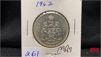 1962 Canadian 50 cent coin