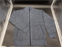 Mens Lined Blue Full Zip Sweater