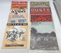 9 pcs Black Sheet Music,Dusty Rag,Ida