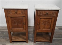Pair of oak Arts and Crafts nightstands