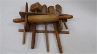 Wood Kitchen Utensils and Holder
