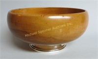 WOOD BOWL WITH STERLING BASE