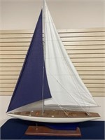 Wood Model Sail Boat on Stand