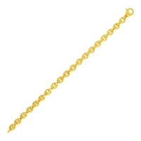 14k Gold Polished Oval Link Bracelet