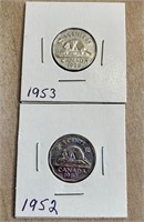 1952 & 1953 5 CENT