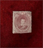 NFLD 1868 USED PRINCE EDWARD STAMP note
