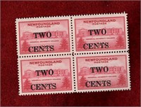 NEWFOUNDLAND 1946 SURCHARGED BLK 4 STAMPS