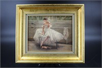 H. Tucker Oil on Board Ballerina Painting