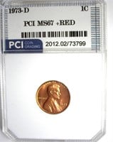 1973-D Cent MS67+ RD LISTS $4500