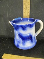 Flow Blue Stoneware Milk Pitcher