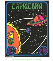 Capricorn Zodiac Blacklight Poster 1969 Lot of 12