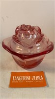 Pink Glass Rose Dish