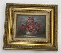 (AQ) Robert Cox Signed Framed Rose Painting On