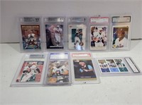 (9) Assorted Graded Sports Cards