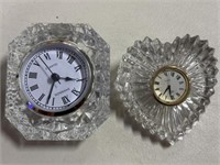 Two lead crystal clocks