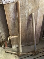 Pick ax and sledge hammer