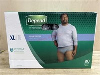 Size Xl Mens depends 80 ct