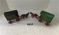 (2) CI U.S. Mail Horse Drawn Wagons