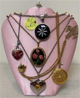 +(6) Vintage Locket Necklaces