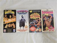 4 Vintage WWF and AWA VHS Video Tapes