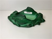 ART DECO MALICHITE GREEN GLASS FISH BOWL