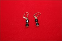 Pair of Golden and Black Stone Earrings