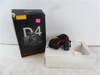 Dual D4 Dash Cam in Box (Missing Parts/As Is)