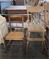 Antique Youth Chair & Sewing Rocker